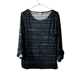 Pure J Jill Black Velvet /4 Sleeve Blouse